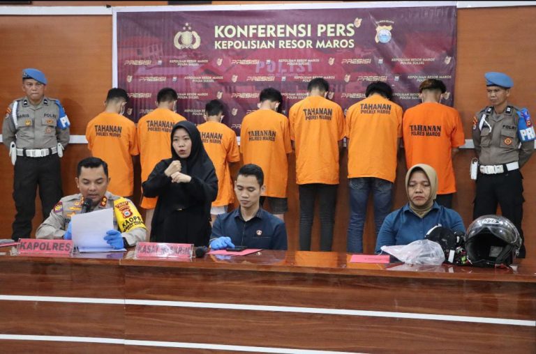Satreskrim Polres Maros Berhasil Mengamankan 7 Pelaku Penganiayaan Anak Dibawah Umur yang VIRAL di Media Sosial