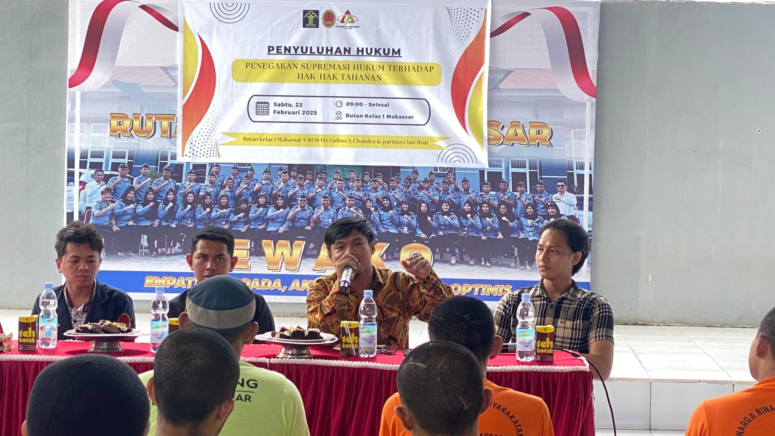 Gandeng BEM FH Unibos dan LBH Chandra Serta Partners Law Firm, Rutan Makassar Gelar Penyuluhan Hukum