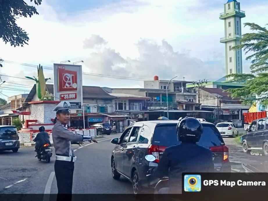 Personil Sat Lantas Polres Takalar Gelar Gatur Sore Jelang Buka Puasa Ramadhan 1446 H