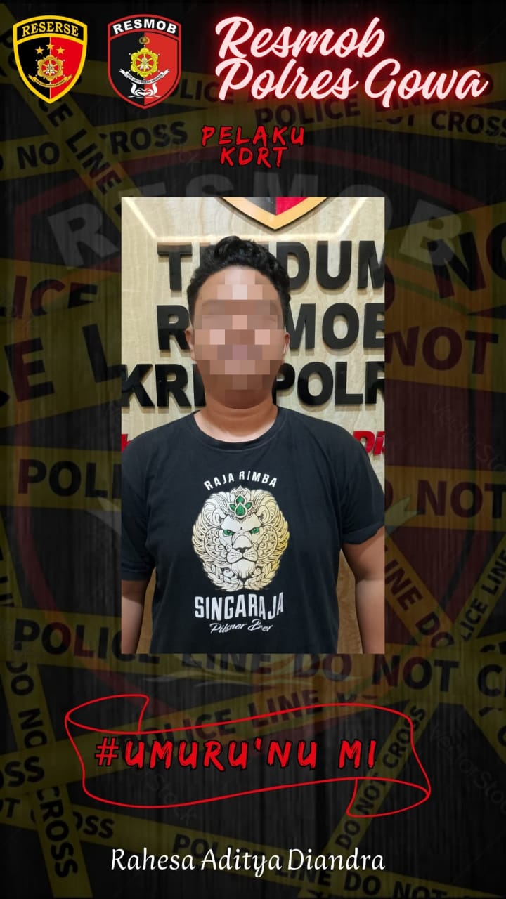 Unit Resmob Polres Gowa Tangkap Pelaku KDRT di Tambora Land, Gowa