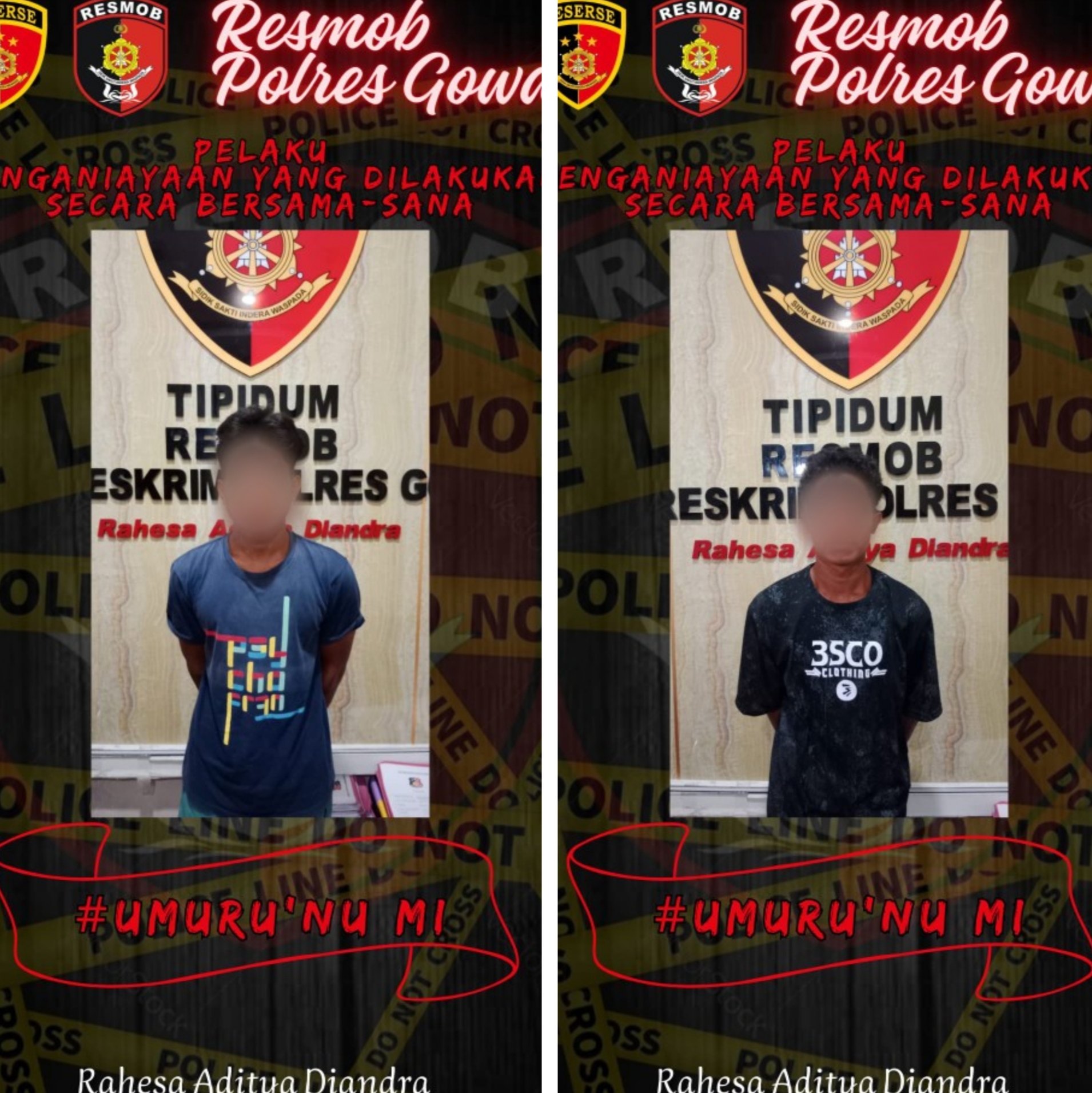 Unit Resmob Polres Gowa Ringkus Dua Terduga Pelaku Pengeroyokan di Manggarupi