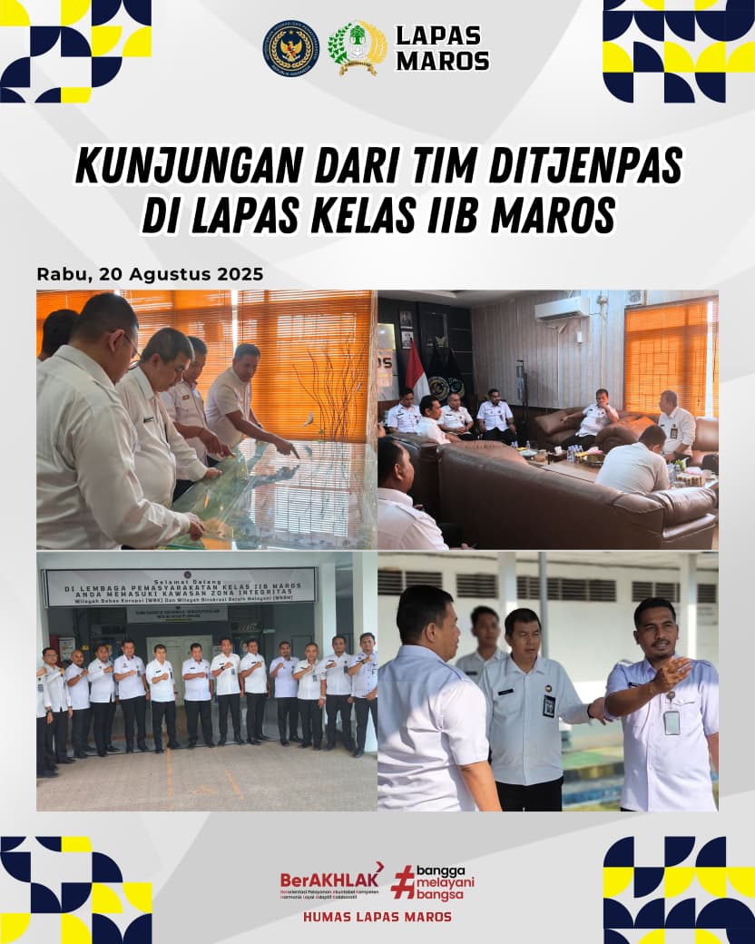 Tim Ditjenpas Kunjungi Lapas Maros, Dorong Penguatan Pembinaan dan Profesionalisme Petugas