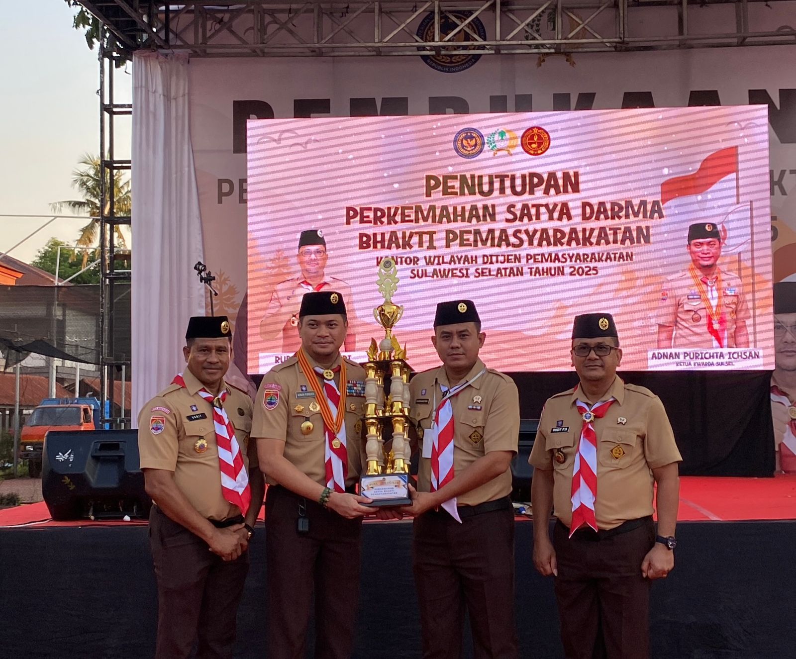 Warga Binaan Rutan Sinjai Sabet Juara Umum I Perkemahan Satya Darma Bhakti di Makassar