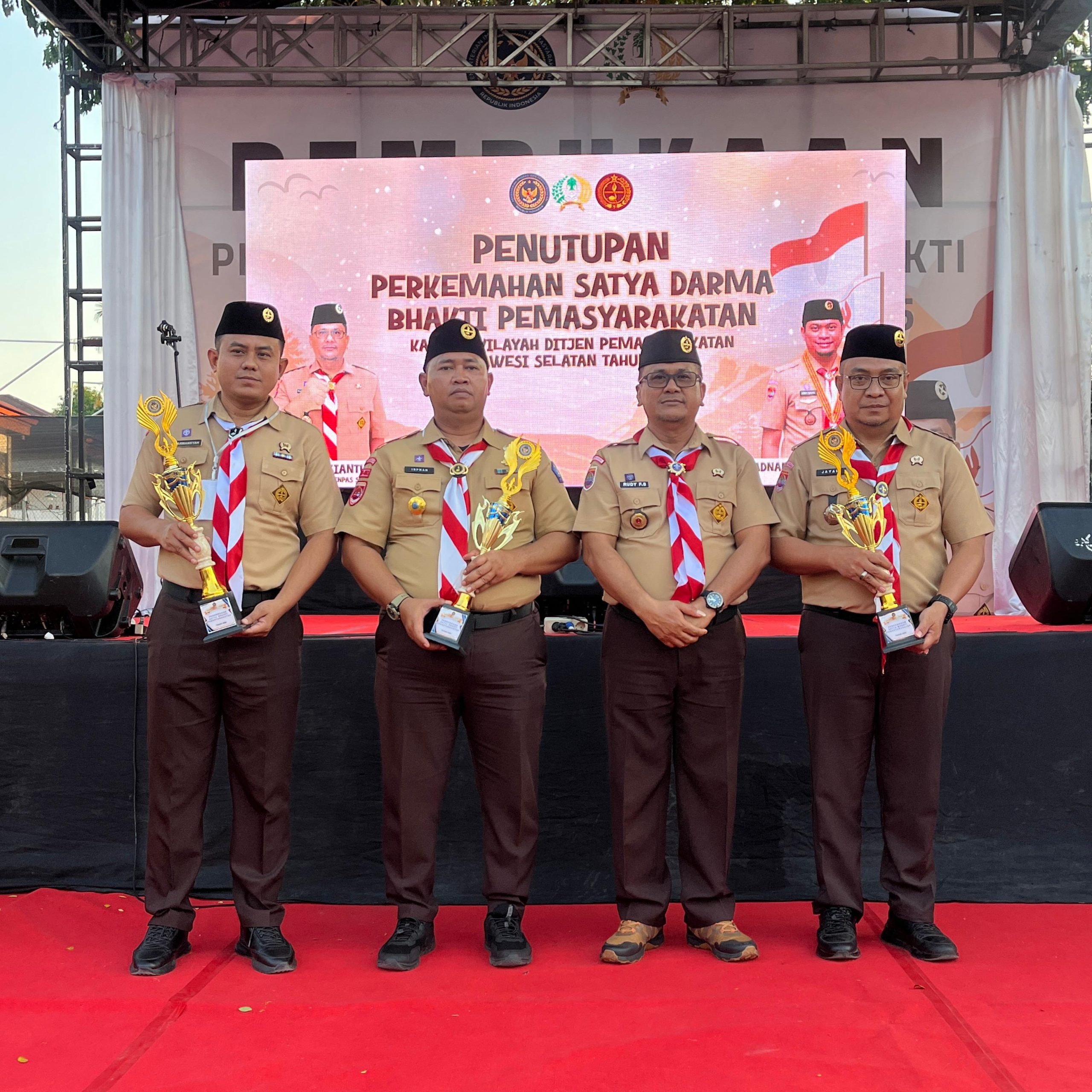 Pramuka Rusa Squad Rutan Makassar Raih Juara Umum III Perkemahan Satya Darma Bhakti Pemasyarakatan 2025