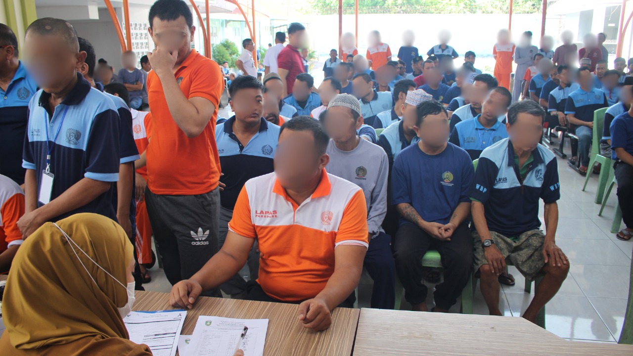 Wujudkan Lapas Sehat, 250 Warga Binaan Parepare Ikuti Screening HIV/AIDS