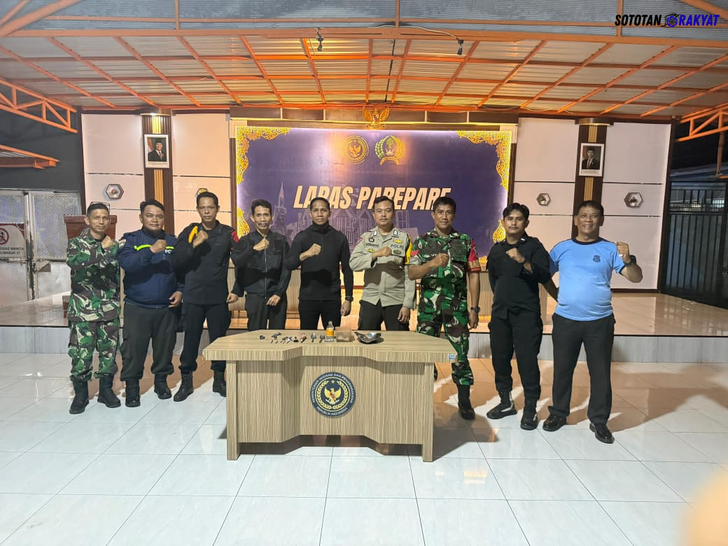 Lapas Parepare Gelar Sidak Gabungan TNI–Polri, Amankan Sejumlah Benda Terlarang di Kamar Hunian Warga Binaan
