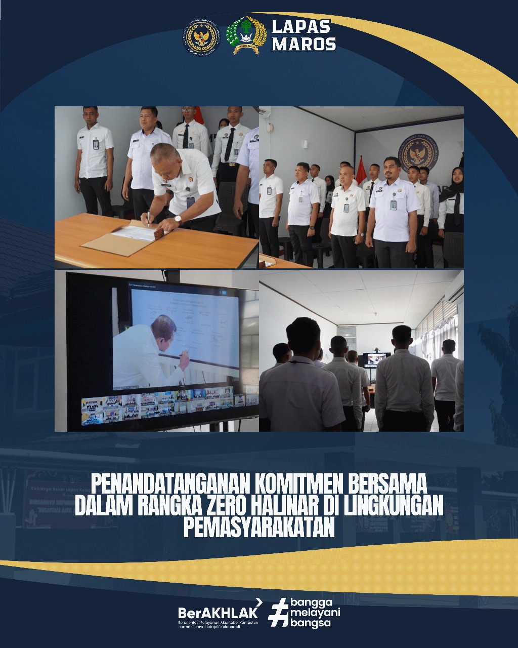 Lapas Maros Ikuti Penandatanganan Komitmen Bersama terhadap Upaya Pemberantasan Peredaran Gelap Narkoba, Handphone, dan Barang Terlarang Lainnya