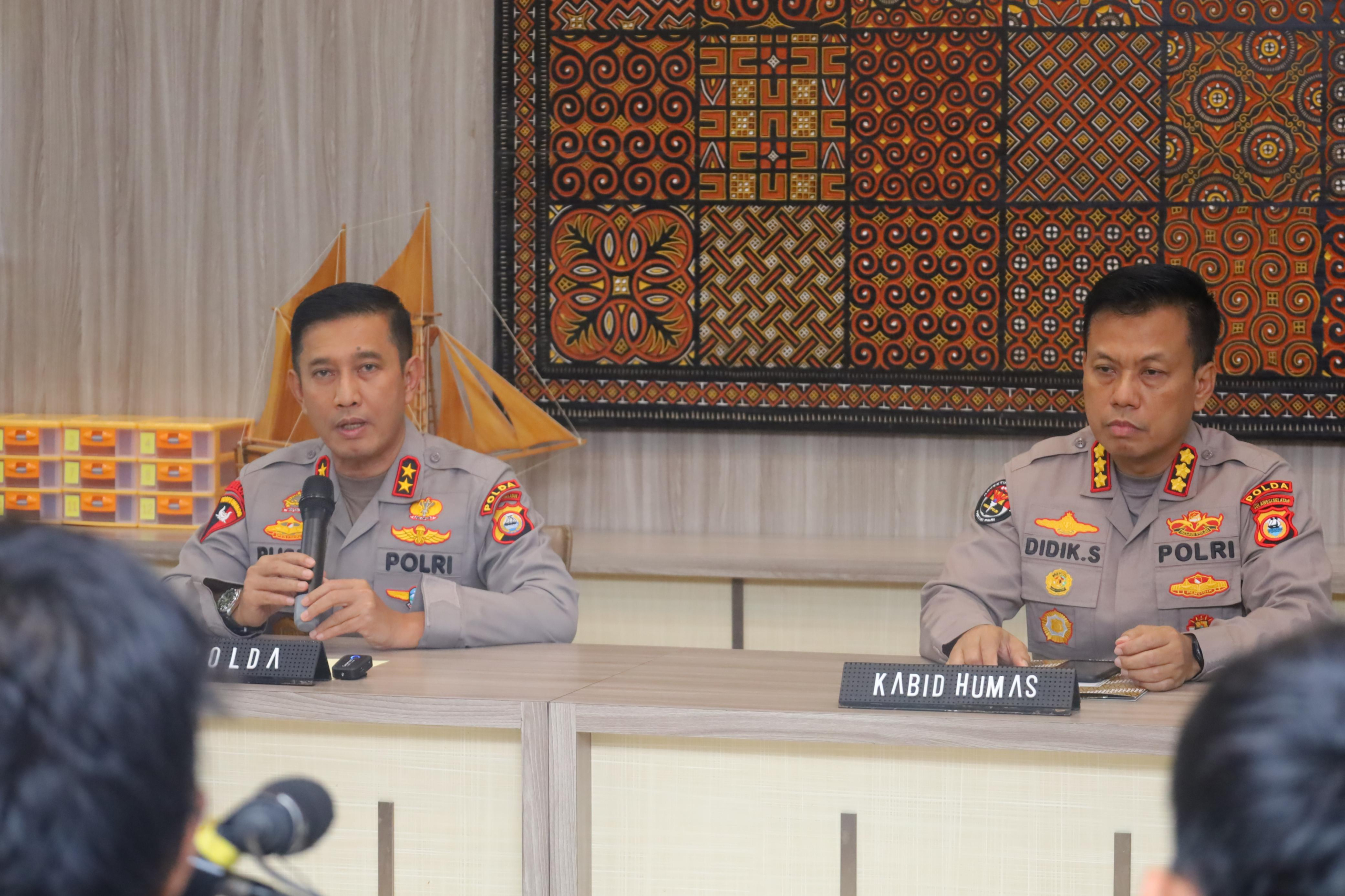 Press Conference Terkait Situasi Kamtibmas Pasca Satu Tahun Pemerintahan Prabowo–Gibran, Kapolda Sulsel : Situasi Tetap Aman dan Kondusif