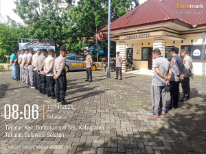 Kapolsek Mapsu Pimpin Apel Pagi, Tekankan Disiplin dan Dukungan Program Pemerintah