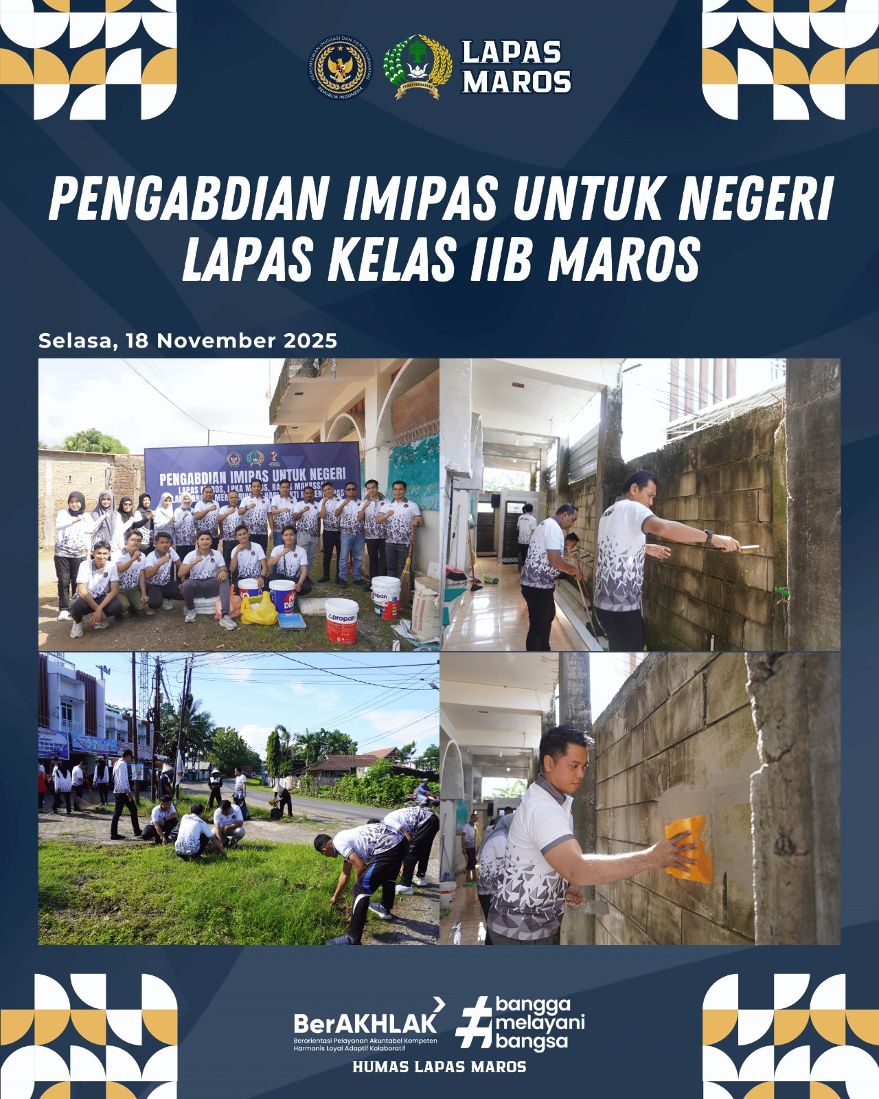 Hari Bakti Kemenimipas, Lapas Maros Gelar Pengabdian Imipas untuk Negeri