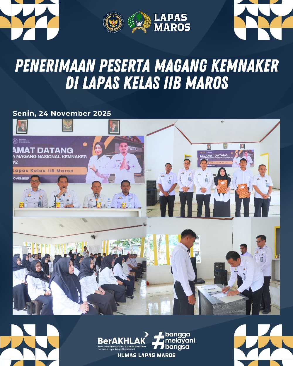 Energi Baru di Lapas Maros: 37 Peserta Magang Nasional Mulai Bertugas