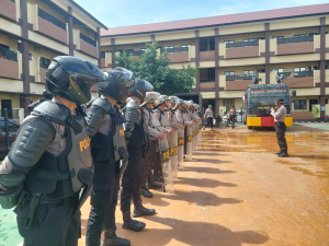 Polres Gowa Asah Kemampuan Personel Lewat Latihan Pengendalian Massa