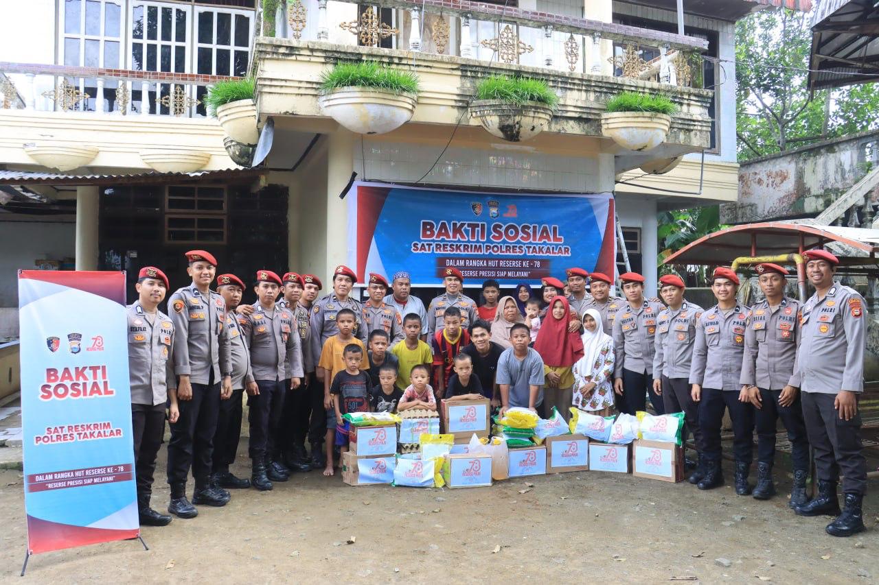 Wujud Rasa Syukur HUT ke-78 Reserse Polri, Sat Reskrim Polres Takalar Gelar Bakti Sosial di Panti Asuhan