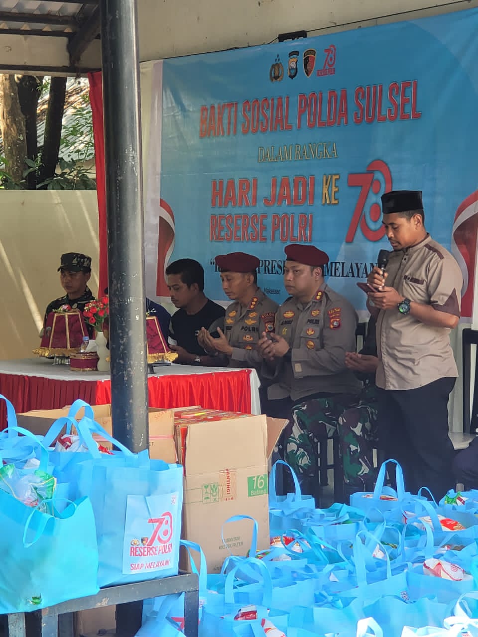 Dirreskrimum Polda Sulsel Gelar Bakti Sosial dan Doa Bersama dalam Rangka HUT ke-78 Reserse Polri