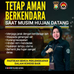 Tetap Aman Berkendara Saat Musim Hujan, Polres Gowa Imbau Pengendara Lebih Waspada