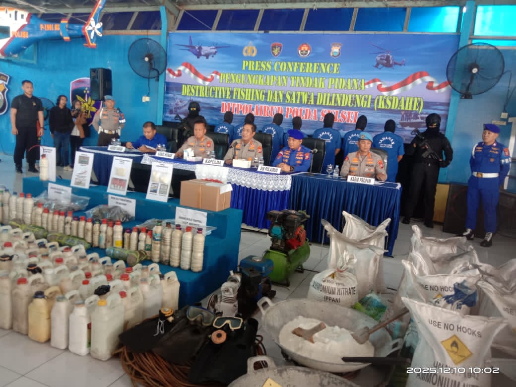 Polda Sulsel Ungkap Jaringan Perdagangan Satwa Dilindungi dan Bahan Peledak Ikan dari Malaysia hingga Jawa Timur