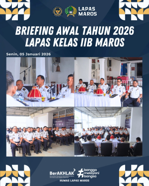 Lapas Kelas IIB Maros Gelar Briefing Awal Tahun untuk Perkuat Kinerja dan Disiplin Pegawai