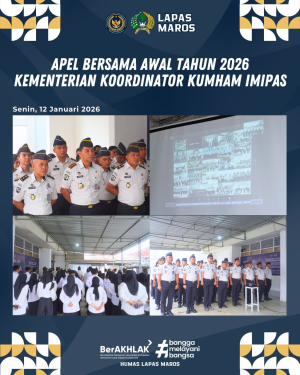 Lapas Kelas IIB Maros Ikut Apel Bersama Kumham Imipas, Teguhkan Komitmen Kinerja 2026
