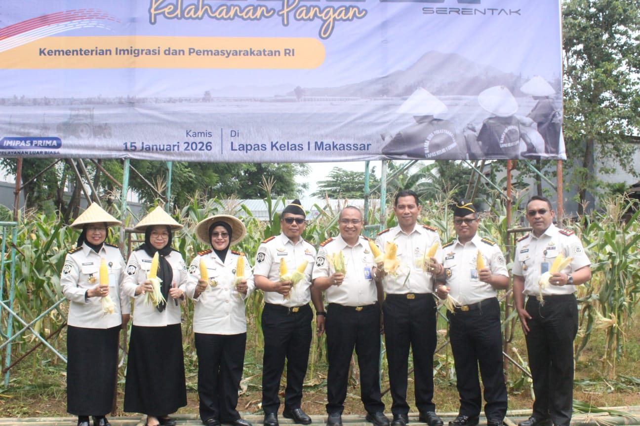 Panen Raya Serentak, Bukti Keberhasilan Pembinaan WBP di Lapas Narkotika Sungguminasa
